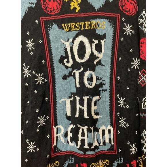 Game Of Thrones Sweater Men's Size XL Joy To The Realm Ugly Christmas Knit - Picture 2 of 11